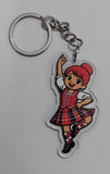 Highland Dancer KeyRing Red hair/.Red kilt -Free p&p in UK - Discount on multiple buys