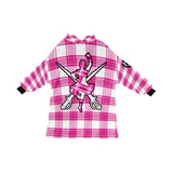 Arran Mist Tartan & Dancer - Highland Dancer Blanket Hoodie for Kids - FREE p&p Worldwide