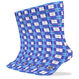 ✨ 'Cumbrae Sky' Tartan Knee Length Happy Tartan® Kids Socks (1 Pairs)✨