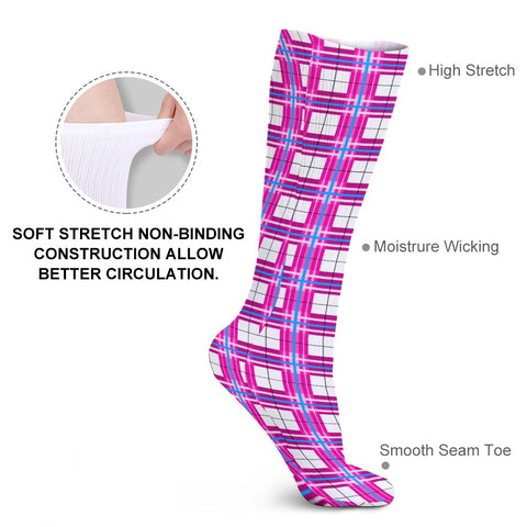 ✨ 'Islay Sky' Tartan Knee Length  Kids Socks (1 Pairs)✨