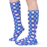 ✨ 'Cumbrae Sky' Tartan Knee Length Happy Tartan® Kids Socks (1 Pairs)✨