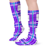 ✨'Gigha Sky' Tartan Knee Length Kids Socks (1 Pairs)✨Free p&p UK