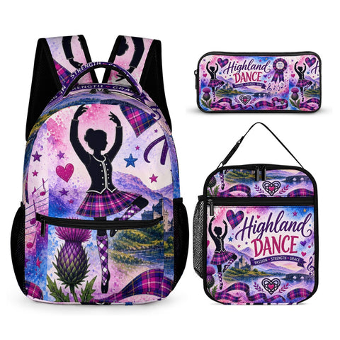 Highland Dancer Kids Backpack, Lunch Bag & Pencil Case - Free p&p Worldwide