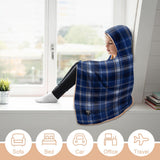 Kids Cosy Tartan Hooded Blanket  Free p&p Worldwide