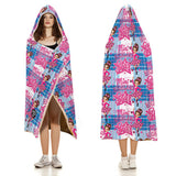Kids Cosy Tartan Hooded Blanket  Free p&p Worldwide