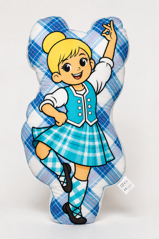 A Wee Highland Dancer™ – Aqua Tartan – Choice of Hair Colour