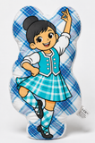 A Wee Highland Dancer™ – Aqua Tartan – Choice of Hair Colour