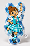 A Wee Highland Dancer™ – Aqua Tartan – Choice of Hair Colour
