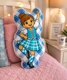 A Wee Highland Dancer™ – Aqua Tartan – Choice of Hair Colour