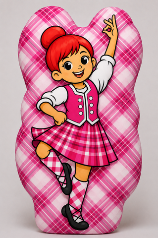 A Wee Highland Dancer™ – Pink Tartan – Choice of Hair Colour