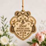 Best Highland Dance Sister Ever Wooden Keepsake (Girl & Sister)
