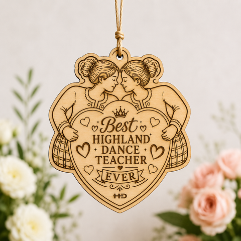Best Highland Dance Teacher Ever Wooden Keepsake (Girl & Girl Teacher)