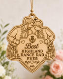 Best Highland Dance Dad Ever Wooden Keepsake (Dad & Boy)