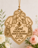 Best Highland Dance Grandad Ever Wooden Keepsake (Grandad & Boy)