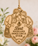 Best Highland Dance Uncle Ever Wooden Keepsake (Boy & Uncle)