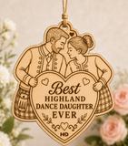 Best Highland Dance Daughter Ever Wooden Keepsake (Dad & Girl)