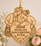 Best Highland Dance Brother Ever Wooden Keepsake (Boy & Girl)