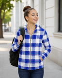 Women's Cumbrae Mist Tartan Zip Hoodie - FREE p&p Worldwide