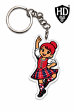 Highland Dancer KeyRing (Red Hair Red Kilt) - Free p&p in UK - Discount on multiple buys