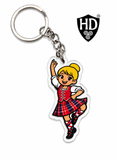 Highland Dancer KeyRing (Blond Hair Red Kilt) - Free p&p in UK - Discount on multiple buys