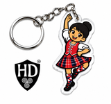 Highland Dancer KeyRing (Black Hair Red Kilt) - Free p&p in UK - Discount on multiple buys (Copy)