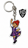Highland Dancer KeyRing (Red Hair Purple Kilt) - Free p&p in UK - Discount on multiple buys