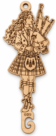 The Highland Piper Girl  – Santa Stocking Hanger 🎄