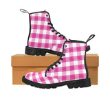 Tartan Leather Boots - Free p&p Worldwide