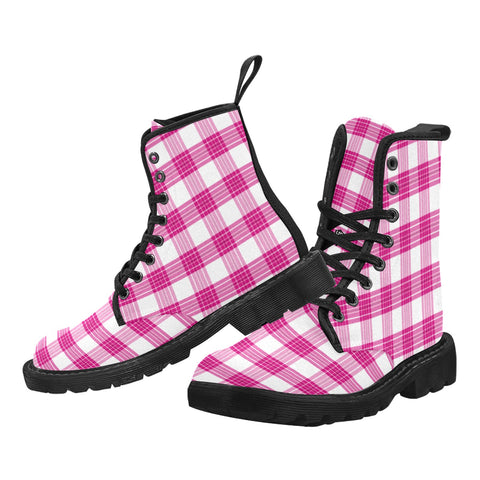 Tartan Leather Boots - Free p&p Worldwide
