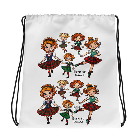 Cartoon Highland Dancer Drawstring Bag