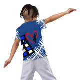 Tartan Kids crew neck t-shirt (boy dancer on the back) - FREE p&p Worldwide