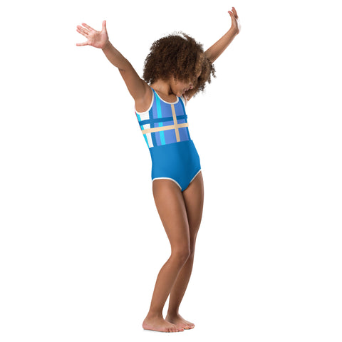 Modern Tartan Kids Swimsuit - Free p&p Worldwide