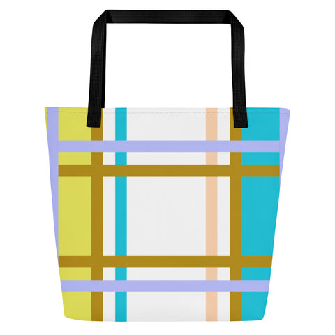 Modern Tartan Large Tote Bag