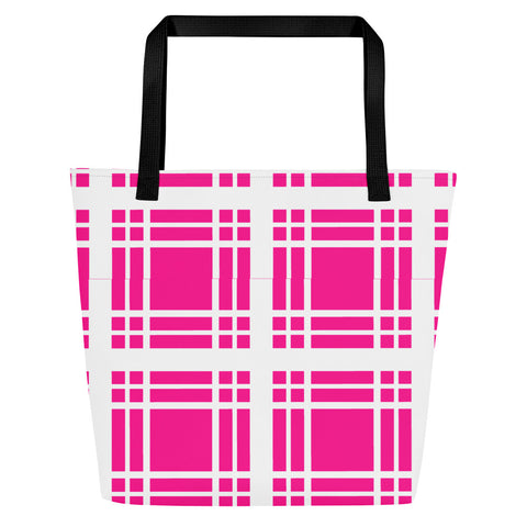 Modern Tartan Large Tote Bag