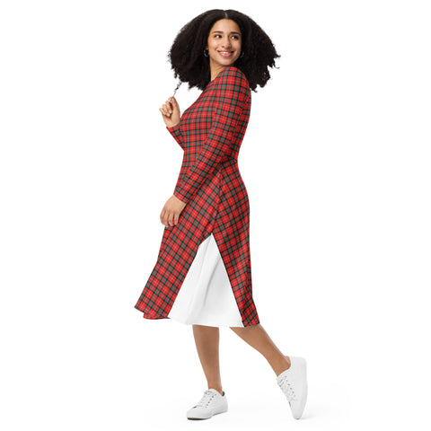 Royal Stuart Traditional Tartan long sleeve midi dress