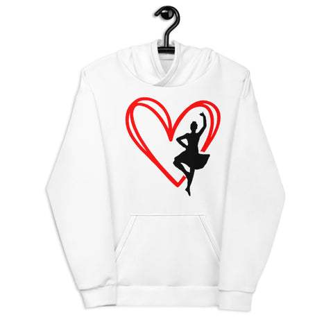 Highland Dancer heart Hoodie with shoes on the back - adult