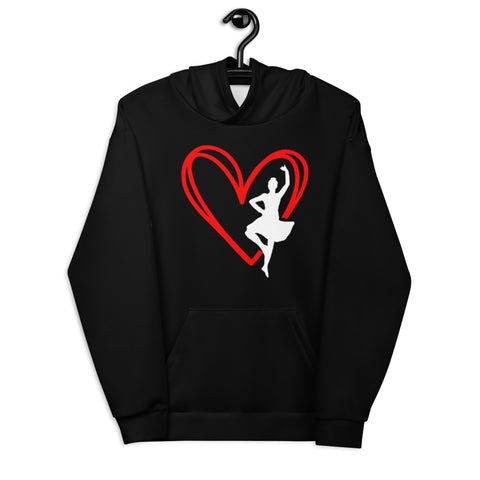 Highland Dancer heart Hoodie with shoes on the back - adult