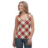 Ladies Red Tartan Vest Top - Free p&p Worldwide