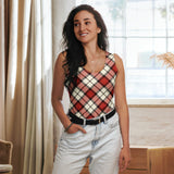 Ladies Red Tartan Vest Top - Free p&p Worldwide