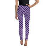Purple Tartan Youth Leggings  - Free P&P worldwide
