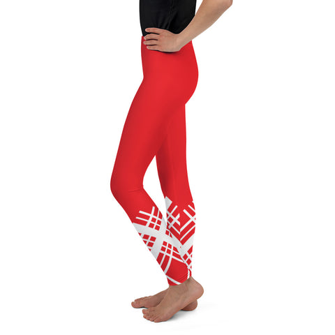 Red Tartan Bottom Youth Leggings