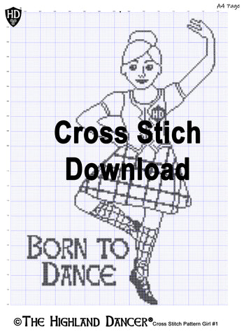 Cross Stitch Pattern - Girl #1 (Digital Download)