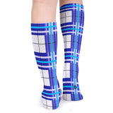 ✨'Cumbrae Sky' Tartan Knee Length Happy Tartan® Kids Socks (1 Pairs)✨