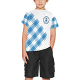 Isle of Bute Tartan Festival Youth Blue Tees - Free p&p