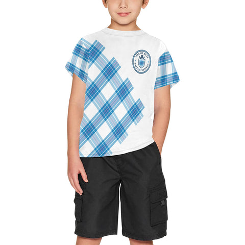 Isle of Bute Tartan Festival Youth Blue Tees - Free p&p