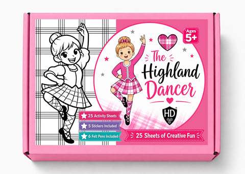 The Highland Dancer Colour & Activity Box - with Felt Pens
