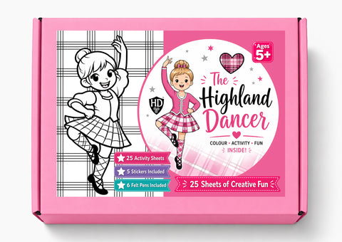 The Highland Dancer Colour & Activity Box - with Felt Pens