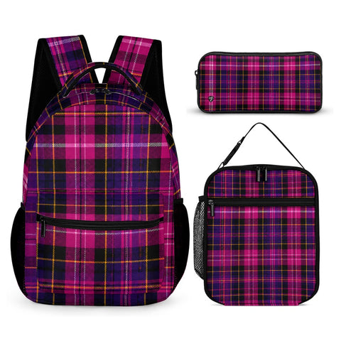 Tartan Kids Backpack, Lunch Bag & Pencil Case - Free p&p Worldwide