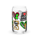 Irish Dancer Can-shaped glass - FREE p&p Worldwide