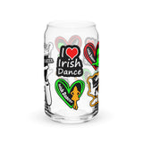 Irish Dancer Can-shaped glass - FREE p&p Worldwide